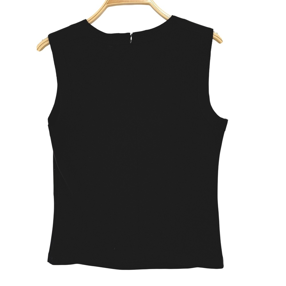Akris Punto Sleeveless Top Womens 8 Black Excellent Italian Fabric Shell Zip - Picture 2 of 6